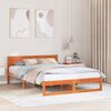 vidaXL Sengestamme med hodegjerde Vokset Brun 160 x 200 cm Massiv furu