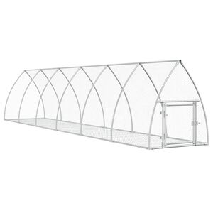 vidaXL Kaninbur s&oslash;lv 105x600x120 cm galvanisert st&aring;l