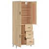 vidaXL Highboard sonoma eik 69,5x34x180 cm konstruert tre