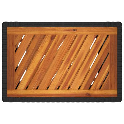vidaXL Hagebord med treplate svart 60x40x75 cm polyrotting