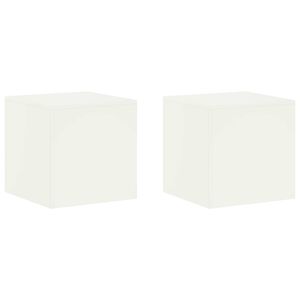 vidaXL Planteholder 2 pcs Hvit 40 x 40 x 40 cm St&aring;l