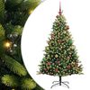 vidaXL Kunstig leddet juletre med 300 LED-lamper gr&oslash;nn 180 cm