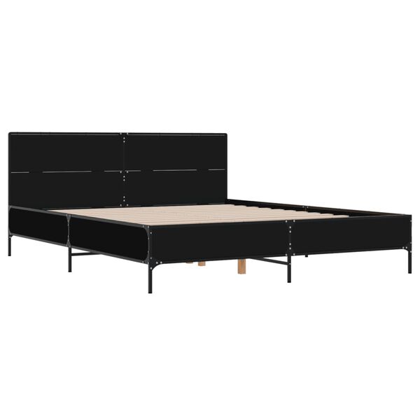 vidaXL Sengeramme svart 135x190 cm konstruert tre og metall