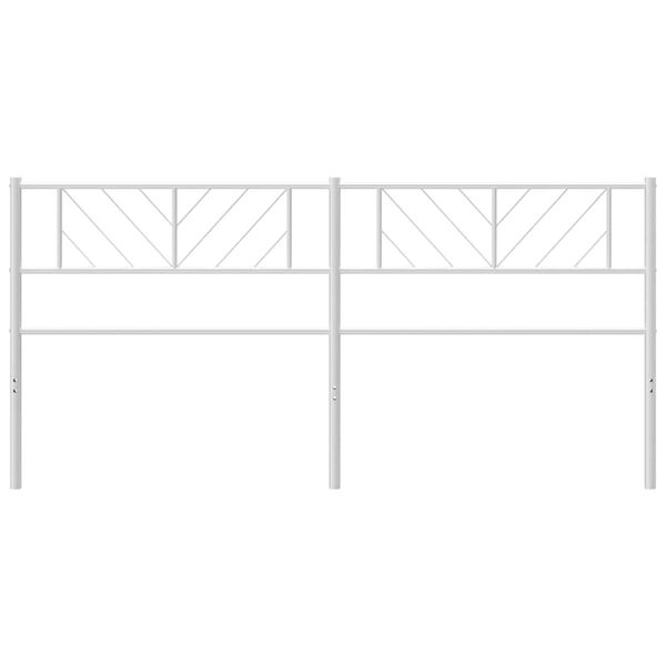 vidaXL Sengegavl i metall hvit 193 cm