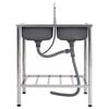 vidaXL Campingvask med dobbel kum og kran rustfritt st&aring;l