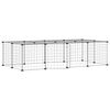 vidaXL Dyrebur 20 paneler med d&oslash;r svart 35x35 cm st&aring;l