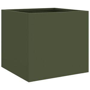 vidaXL Plantekasse olivengr&oslash;nn 32x30x29 cm st&aring;l