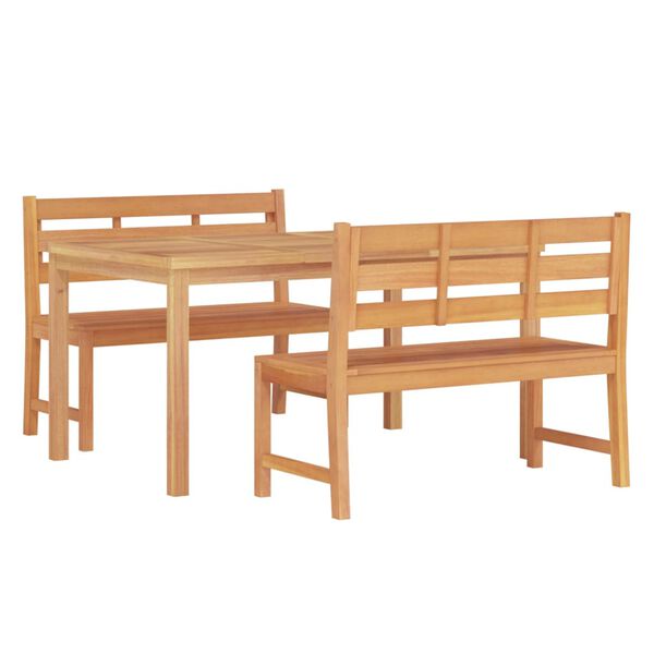 vidaXL Hagespisegruppe 3 deler heltre teak