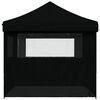 vidaXL Sammenleggbart partytelt pop-up med 4 sidevegger svart