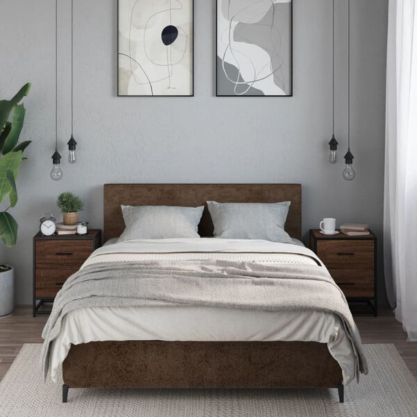 vidaXL Nattbord 2 stk brun eik 40x31x50 cm konstruert tre