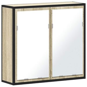 vidaXL Baderomsspeilskap Sonoma eik 65x20x60 cm konstruert tre