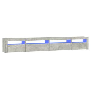 vidaXL TV-benk med LED-lys betonggr&aring; 270x35x40 cm