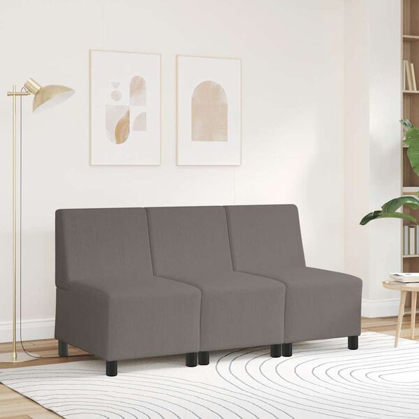 vidaXL | Modul Sofa Enhet Armfri | Lysegrå 55 x 74 x 82 cm Kordfløyel