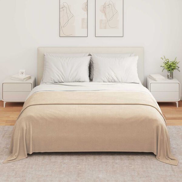 vidaXL Kastepledd 6 pcs Kamel 280 x 210 cm Fleece