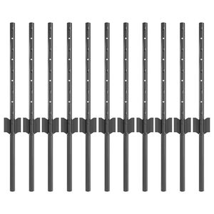 vidaXL Gjerdep&aring;le 11 pcs Gr&aring; 40 cm St&aring;l