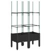 vidaXL Plantekasse med espalier svart 80x40x142,5 cm PP