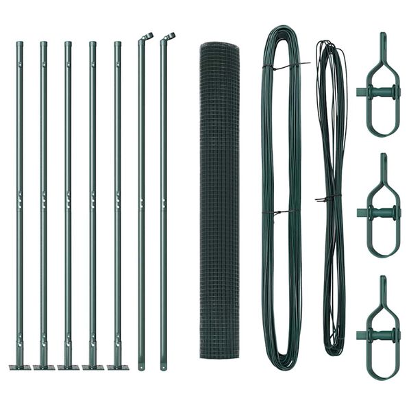 vidaXL Gjerdep&aring;le gr&oslash;nn 10 x 0,8 m (25 x 25 mm mesh) St&aring;l og PVC