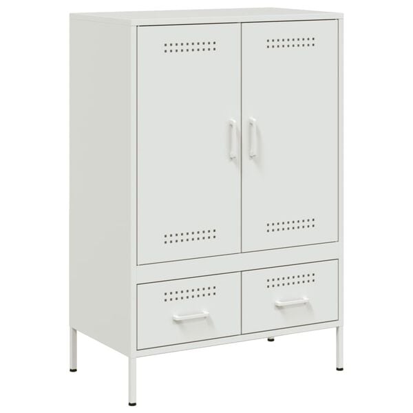 vidaXL Highboard hvit 68x39x101,5 cm stål