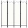 vidaXL Romdeler 4 paneler hvit 160x180 cm