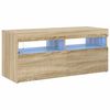 vidaXL TV-benk med LED-lys sonoma eik 90x35x40 cm