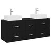 vidaXL Baderomsskapsett 3 stk. Svart 49,5 x 41 x 62,5 cm