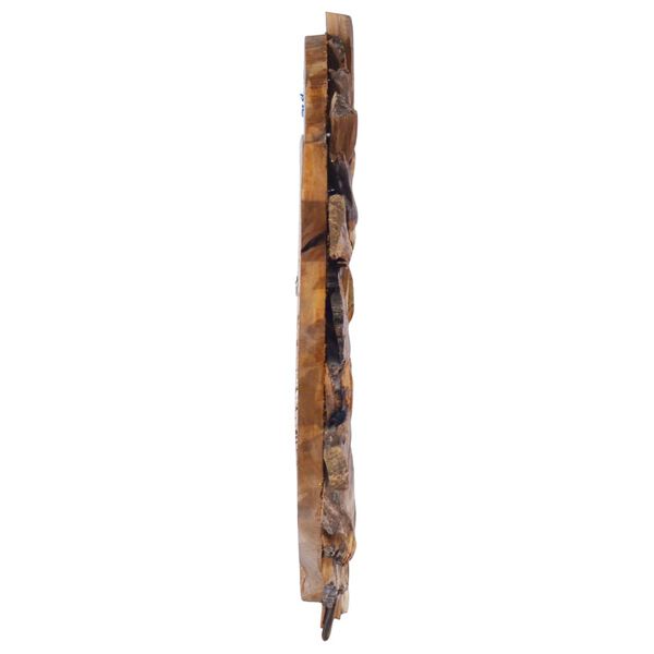 vidaXL Veggspeil 40 cm teak rund