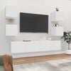 vidaXL TV-skapsett 6 deler hvit konstruert tre