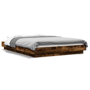 vidaXL Sengeramme r&oslash;kt eik 120x200 cm konstruert tre