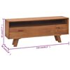 vidaXL TV-benk 110x30x45 cm heltre teak
