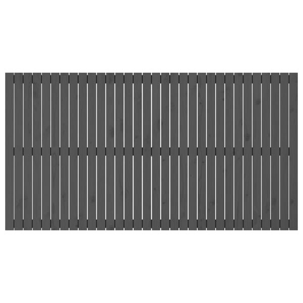 vidaXL Veggmontert sengegavl gr&aring; 204x3x110 cm heltre furu