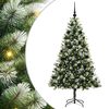 vidaXL Kunstig Hengslet Juletre med Flocket Sn&oslash; 300 LED-lys Varmhvit