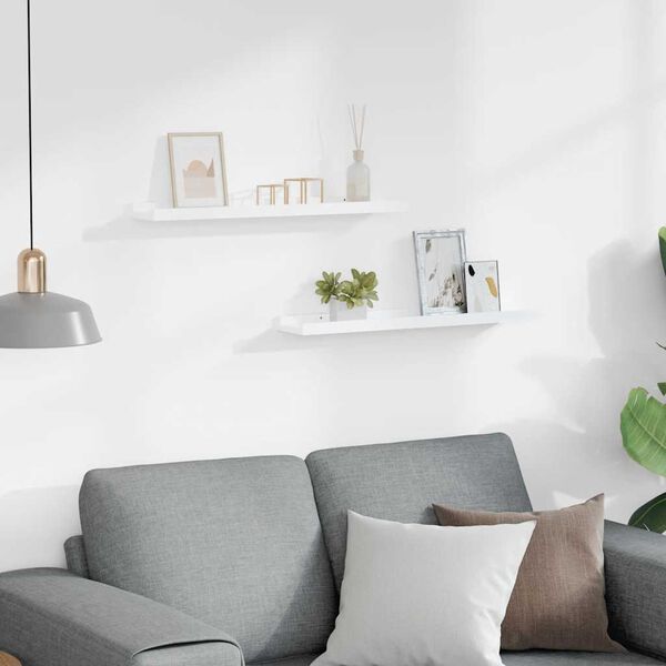 vidaXL Flytende vegghyller 2 stk hvit 60x9x3 cm MDF