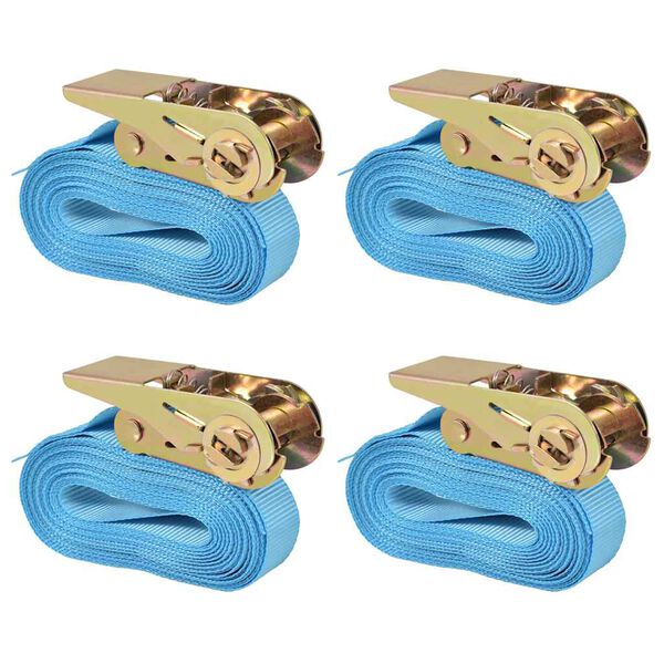 vidaXL Jekkestropper med skralle 4 stk 0,8 tonn 6mx25mm blå