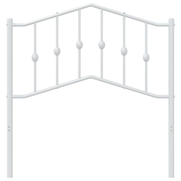 vidaXL Sengegavl i metall hvit 90 cm