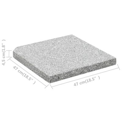 vidaXL Parasollfot granitt kvadratisk 25 kg grå