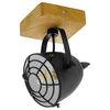 EGLO Spotlys Gatebeck 1 lampe st&aring;l og tre svart