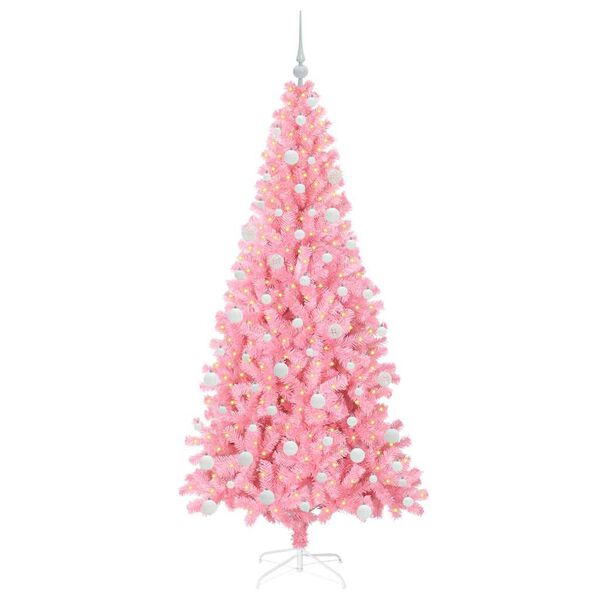 vidaXL Juletre med 300 LED med stativ Rosa 180 cm PVC