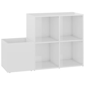 vidaXL Skoskap for gang h&oslash;yglans hvit 105x35,5x70 cm konstruert tre