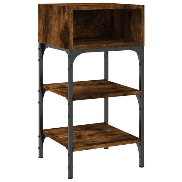 vidaXL Nattbord røkt eik 35x34,5x70 cm konstruert tre