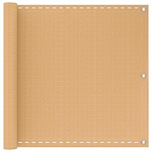 vidaXL Balkong Skjerm sand 75 x 300 cm HDPE og Aluminium