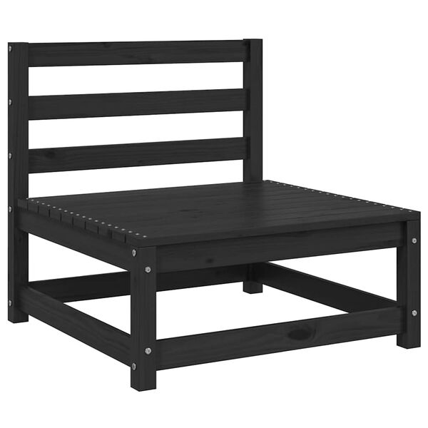 vidaXL Utend&oslash;rs midtsofaer 2 stk svart heltre furu