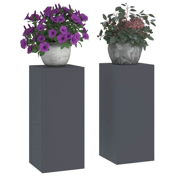 vidaXL Planteholder 2 pcs Antrasitt 24 x 24 x 55 cm Stål