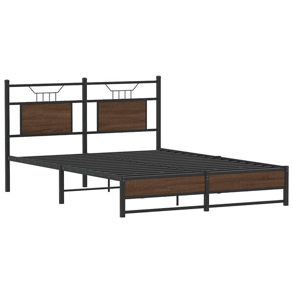 vidaXL Sengeramme uten madrass brun eik 137x190 cm konstruert tre