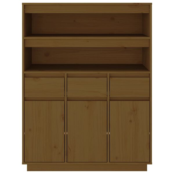 vidaXL Highboard honningbrun 89x40x116,5 cm heltre furu