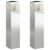 vidaXL Solenergi LED stibelys 2 stk. Varmhvit 18 x 18 x 80 cm