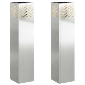 vidaXL Solenergi LED stibelys 2 stk. Varmhvit 18 x 18 x 80 cm