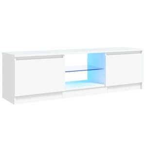vidaXL TV-benk med LED-lys hvit 120x30x36 cm