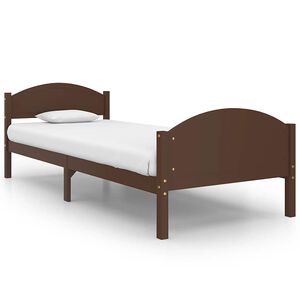 vidaXL Sengeramme m&oslash;rkebrun heltre furu 100x200 cm
