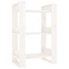 vidaXL Bokhylle/romdeler hvit 60x35x91 cm heltre furu