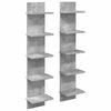 vidaXL Vegghylle 2 pcs Betonggr&aring; 22 x 15 x 100 cm Konstruert tre